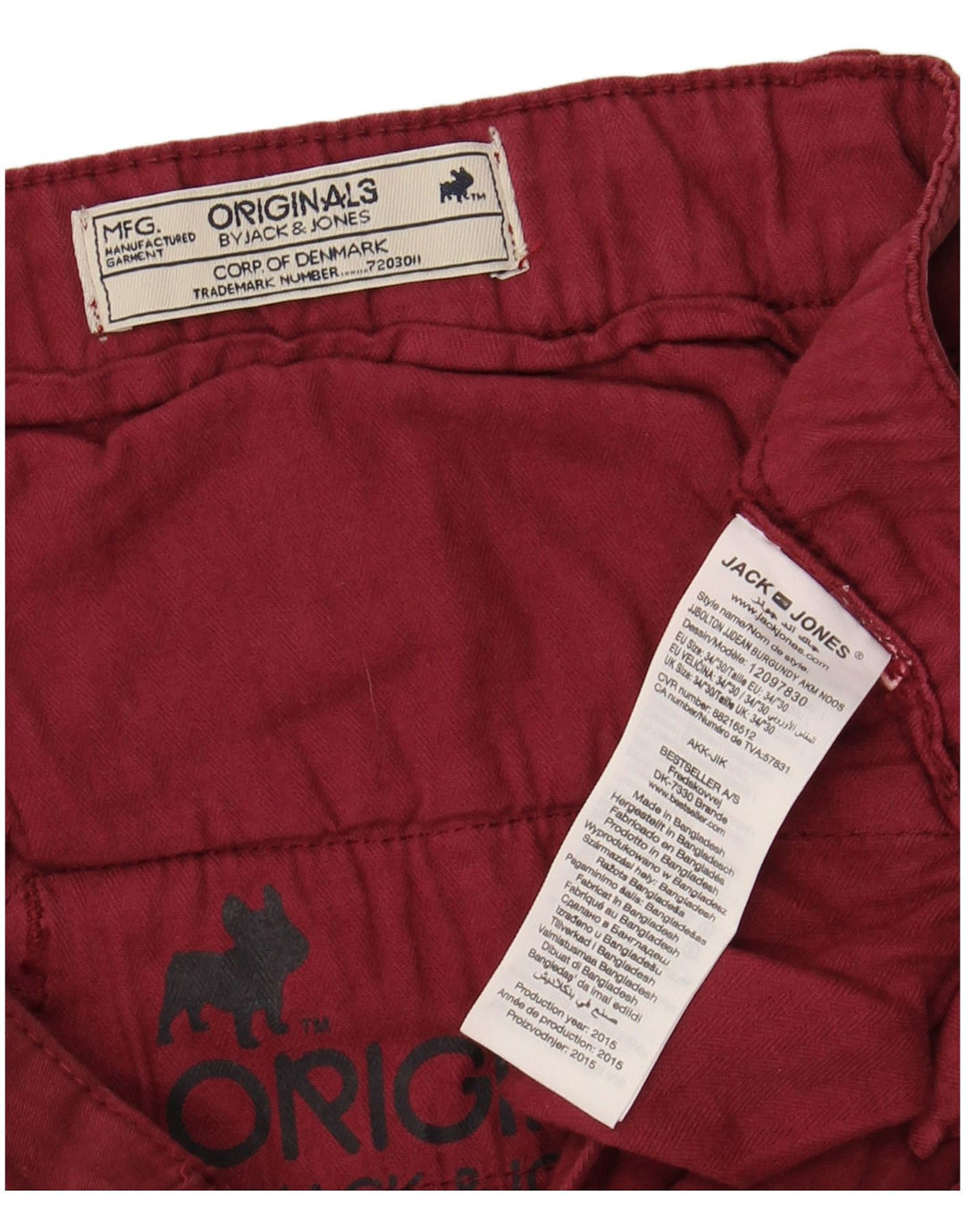 JACK & JONES Pantaloni chino slim fit da uomo W34 L30 in cotone marrone