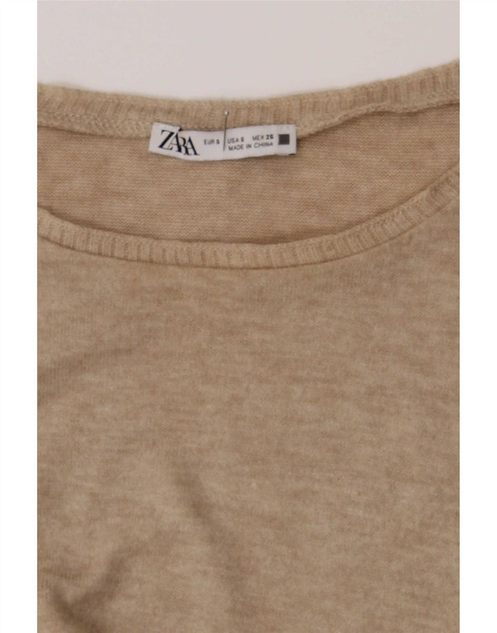 Canottiera Zara da donna UK 10 piccola beige screziata