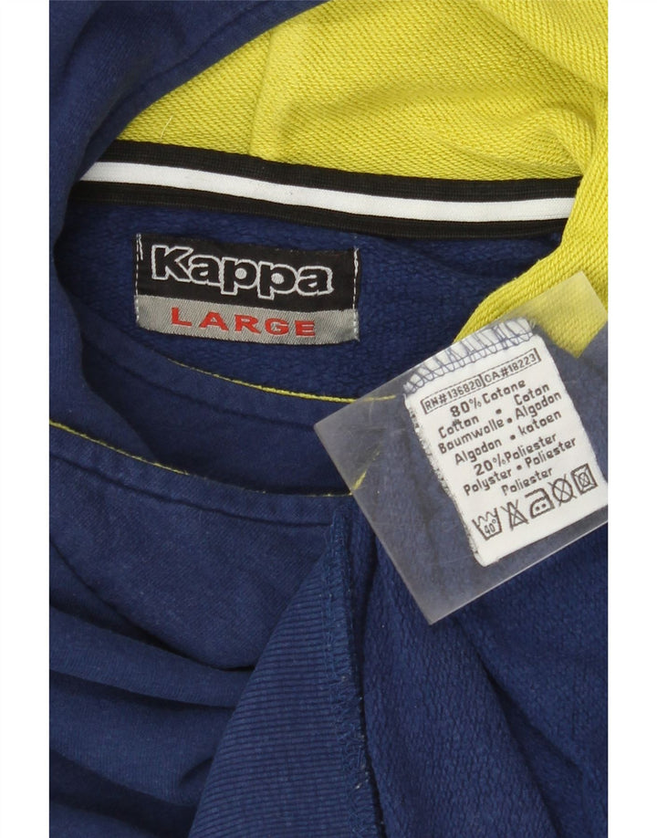 Maglione con cappuccio da uomo KAPPA grande in cotone blu navy
