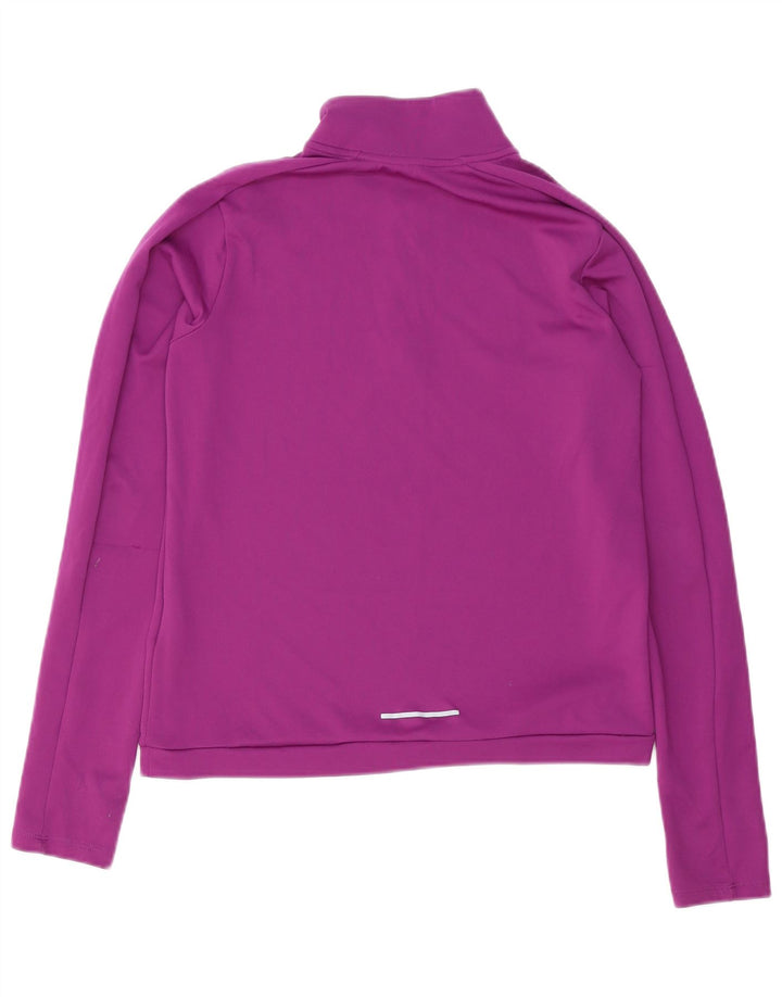 Maglia da tuta pullover con zip e collo Nike Dri Fit da donna UK 10 piccola viola