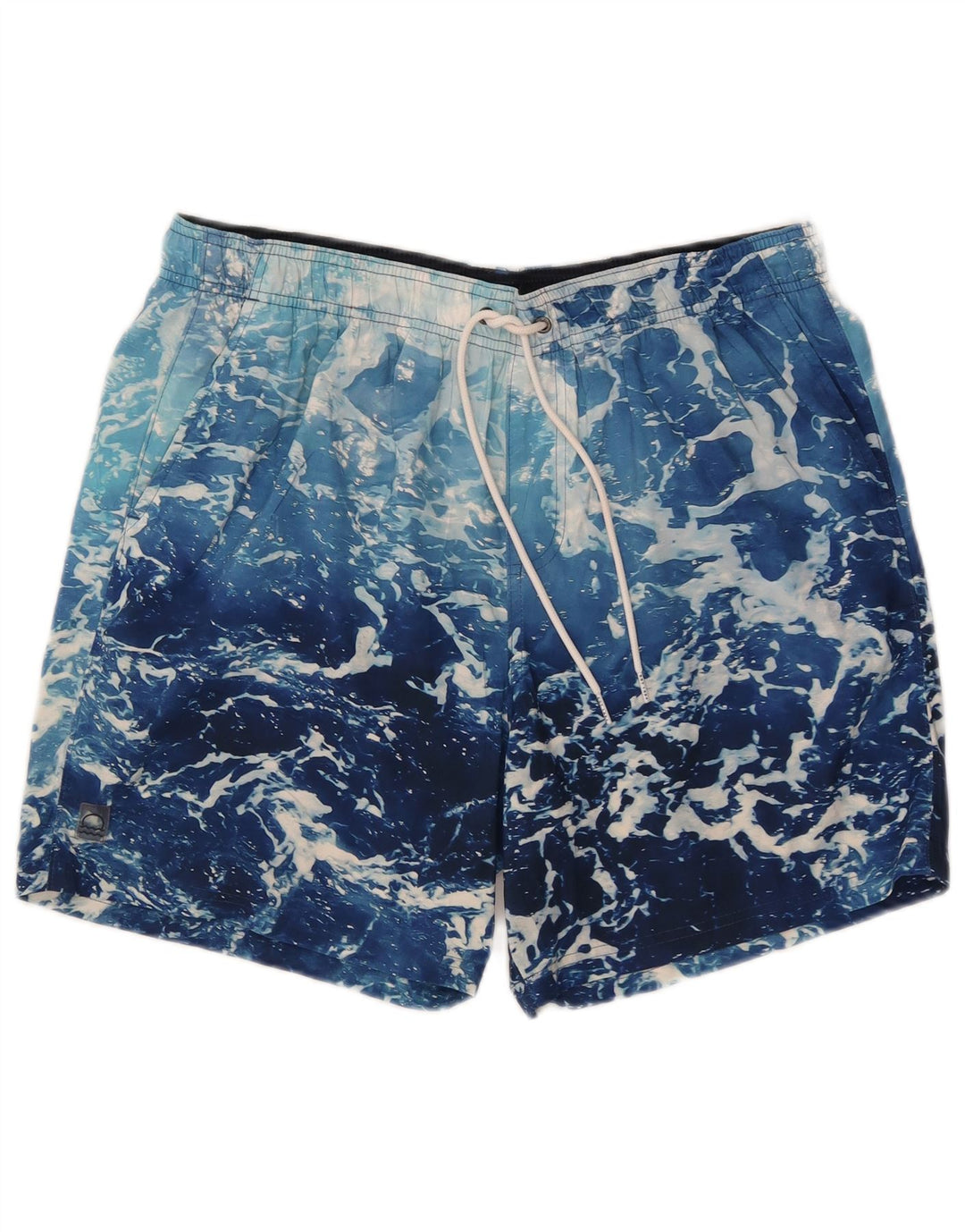 Marks & Spencer Pantaloncini da bagno da uomo con motivo astratto, grandi in poliestere blu