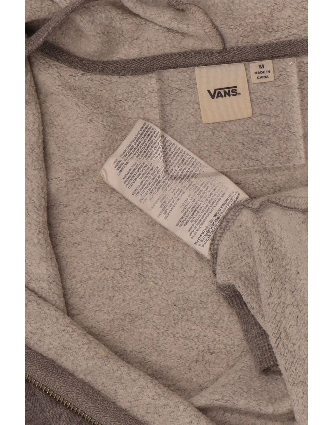 Felpa con cappuccio e zip grafica da uomo di Vans Grigio medio