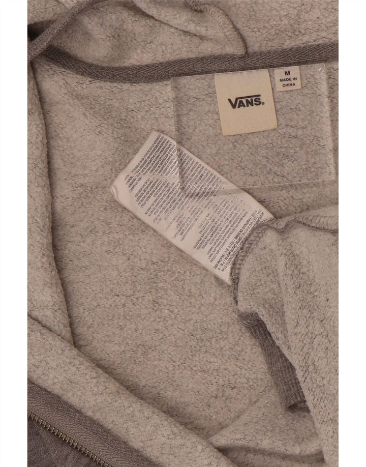 Felpa con cappuccio e zip grafica da uomo di Vans Grigio medio