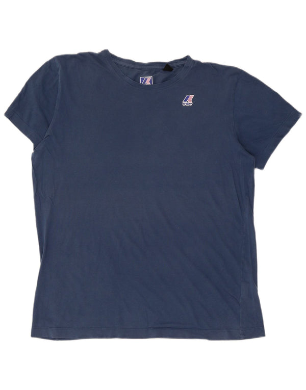 K-WAY Mens T-Shirt Top Large Blue Cotton