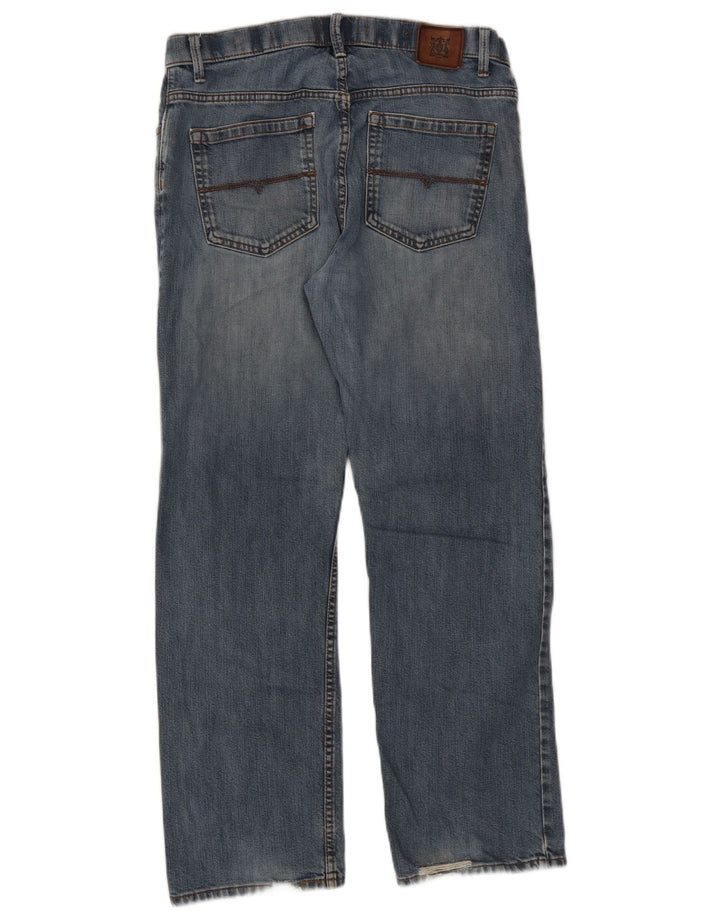 Jeans dritti vestibilità regolare da uomo Marks & Spencer W34 L31 cotone blu