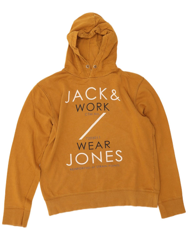 Jack & Jones Felpa con cappuccio grafica da uomo XL Cotone giallo