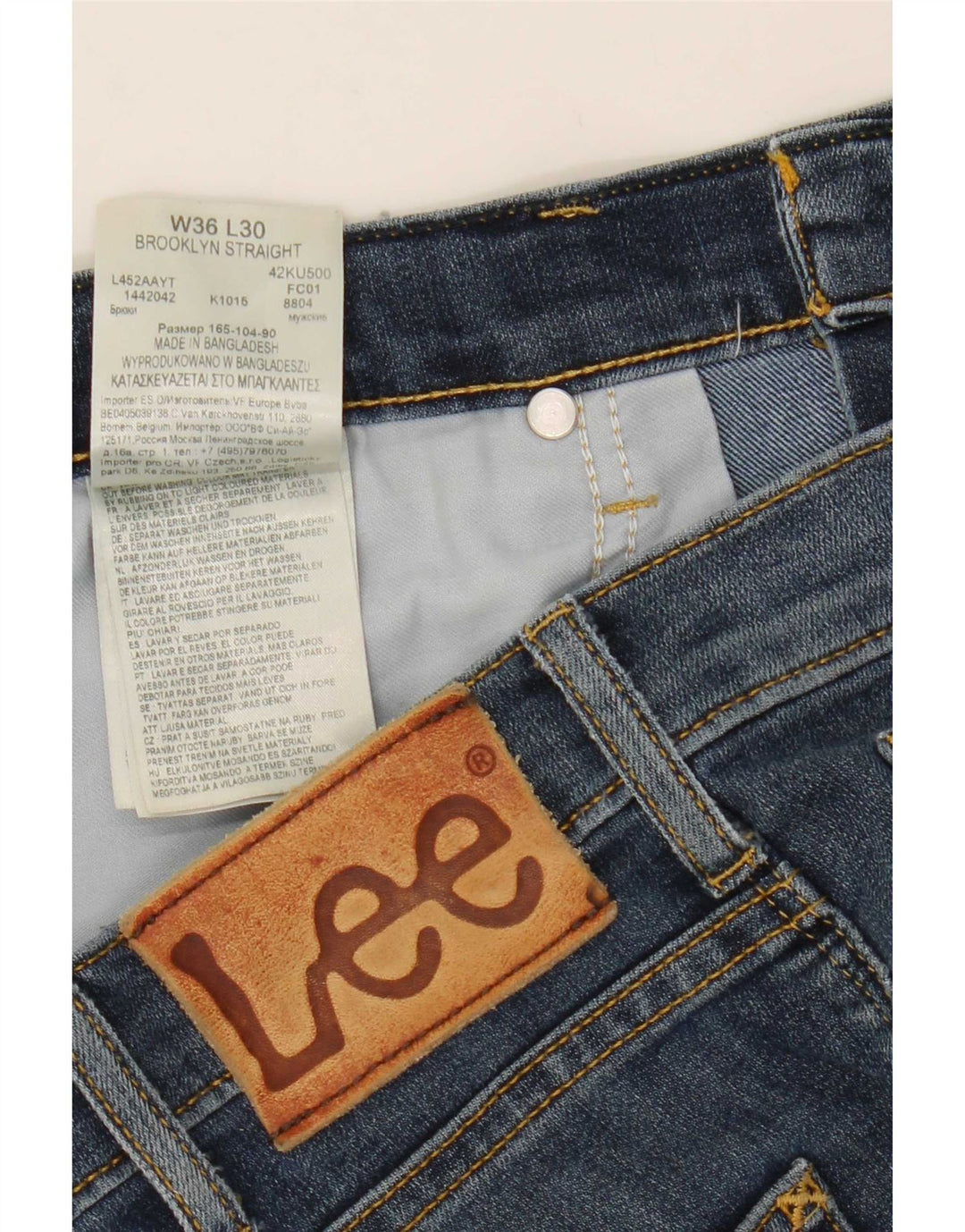 Jeans dritti da uomo Lee Brooklyn W36 L30 cotone blu