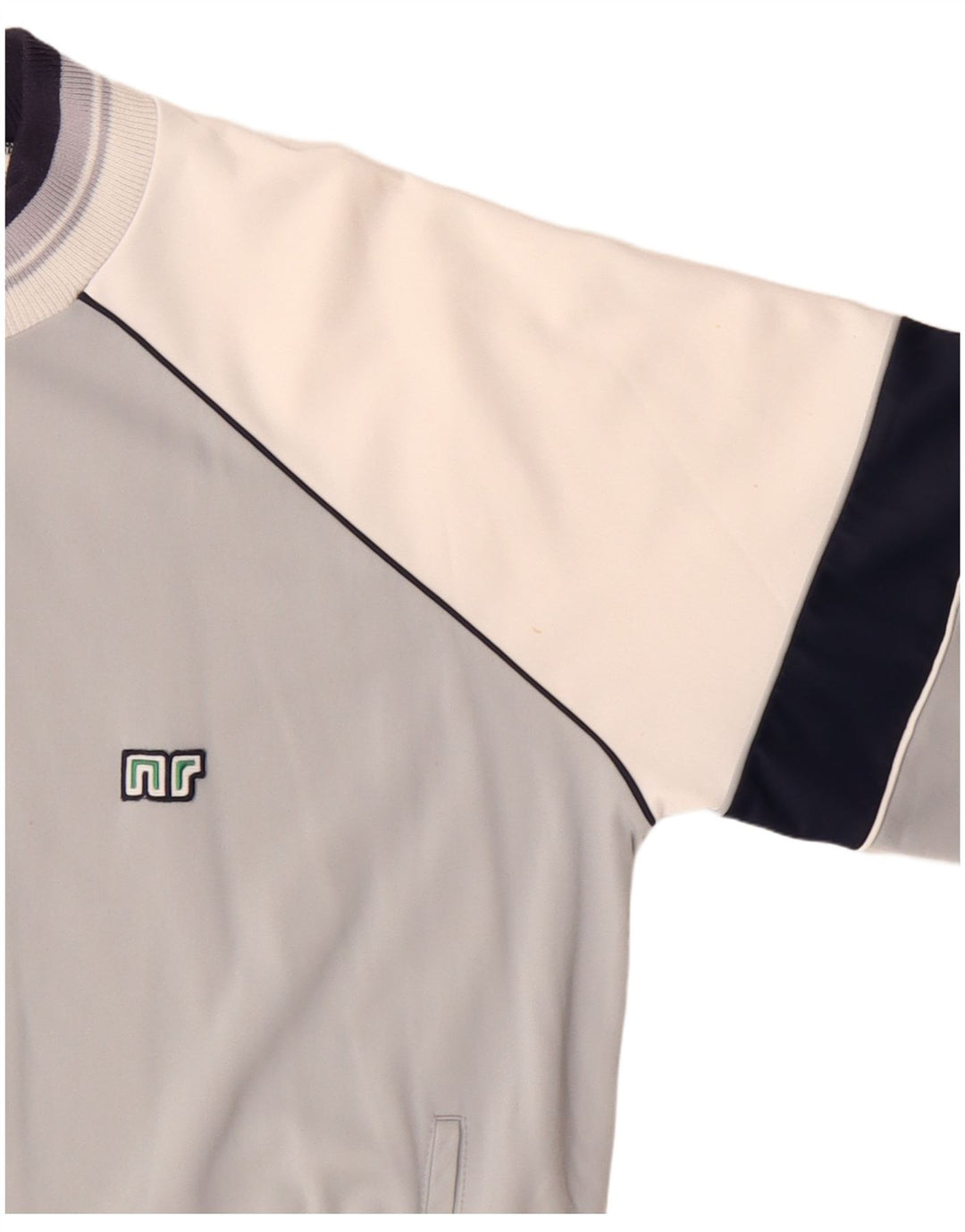 Giacca da ginnastica vintage da uomo IT 52 Large Grey Colourblock