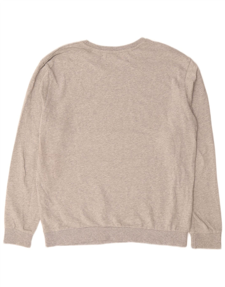 Felpa con grafica Zara da uomo, maglione XL, cotone grigio