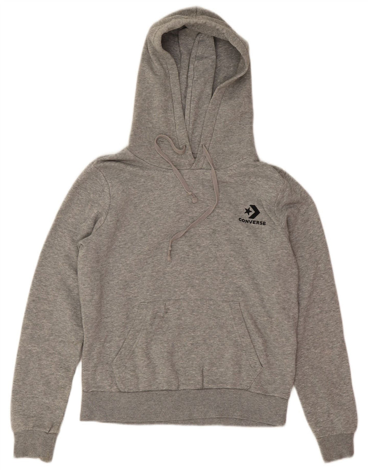 Felpa con cappuccio da uomo Converse piccola in cotone grigio