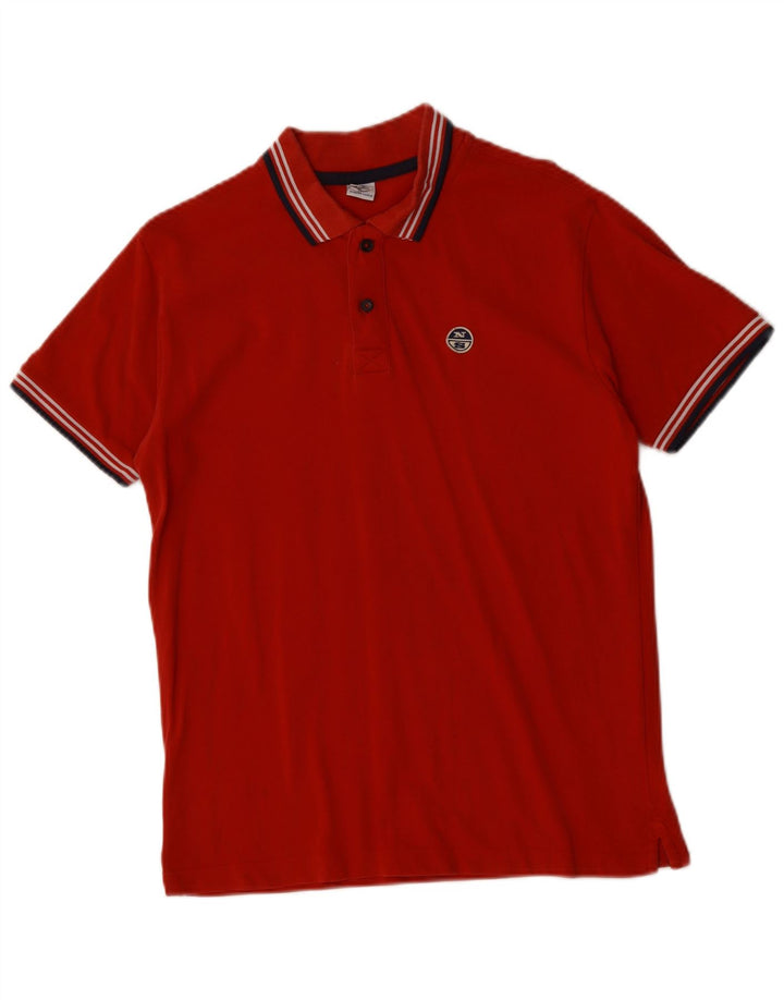Polo da uomo NORTH SAILS in cotone rosso medio