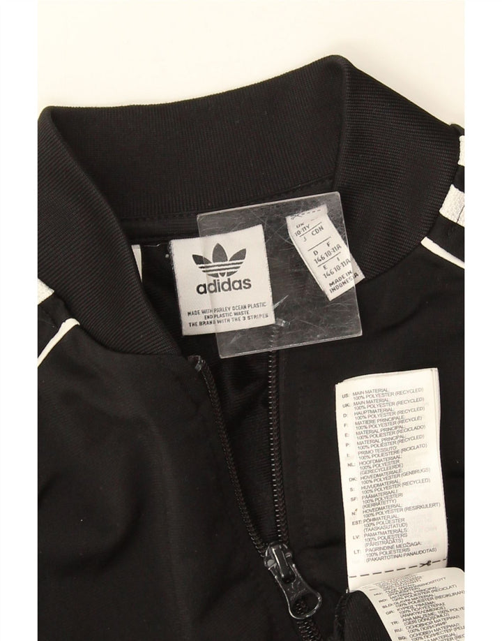 Giacca top della tuta da ragazzo ADIDAS 10-11 anni in poliestere nero