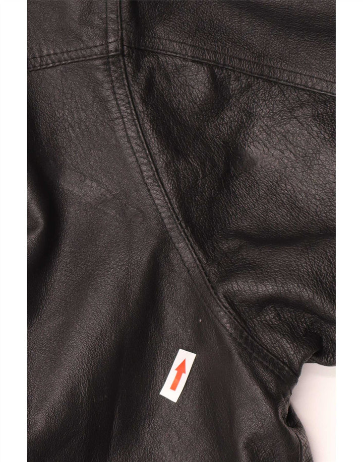 Giacca in pelle vintage da uomo UK 42 XL in pelle nera