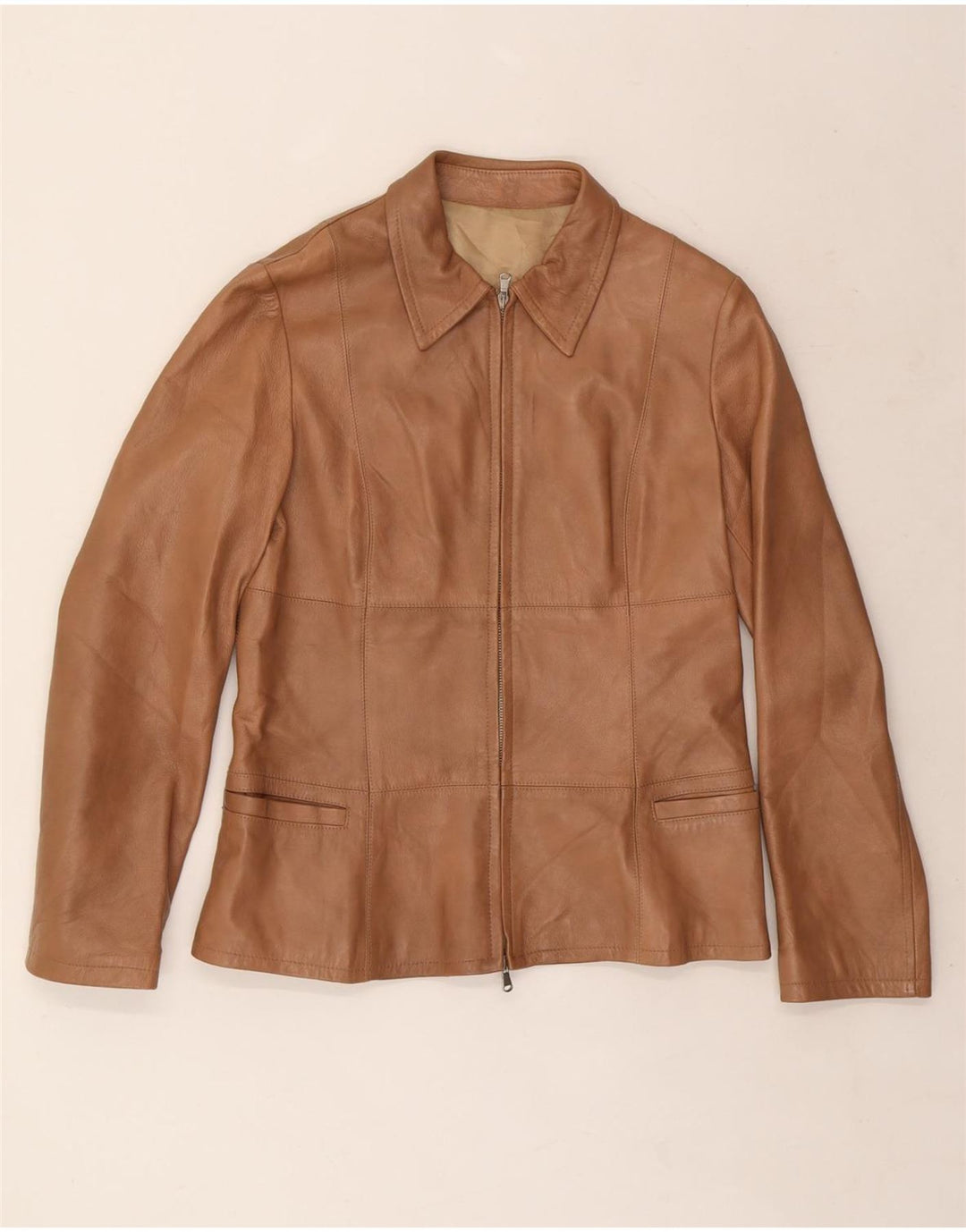Giacca in Pelle Donna VINTAGE IT 48 XL Pelle Marrone