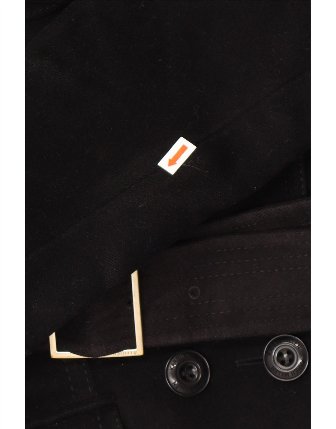 Trench da donna KAREN MILLEN UK 8 piccolo in lana nera