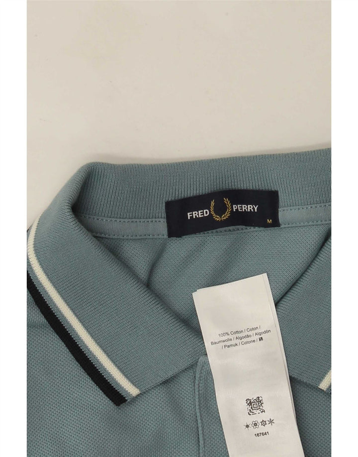 Polo da uomo Fred Perry in cotone a righe blu medio