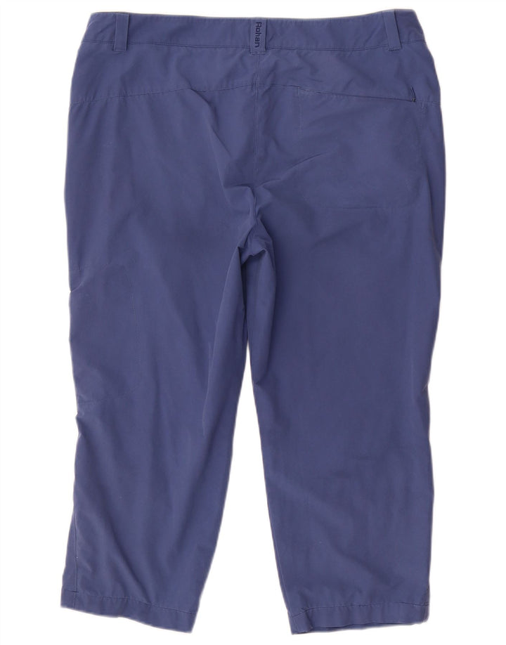 Pantaloni Capri Cargo da donna Rohan UK 14 Large W36 L22 Blu Poliammide