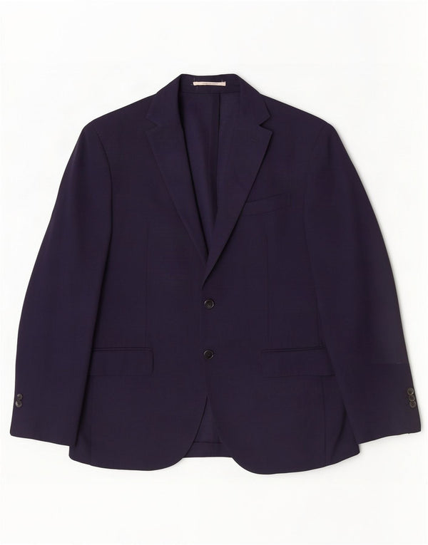 Boggi Giacca Blazer a 2 Bottoni da Uomo IT 52 XL Blu Navy Lana Vergine
