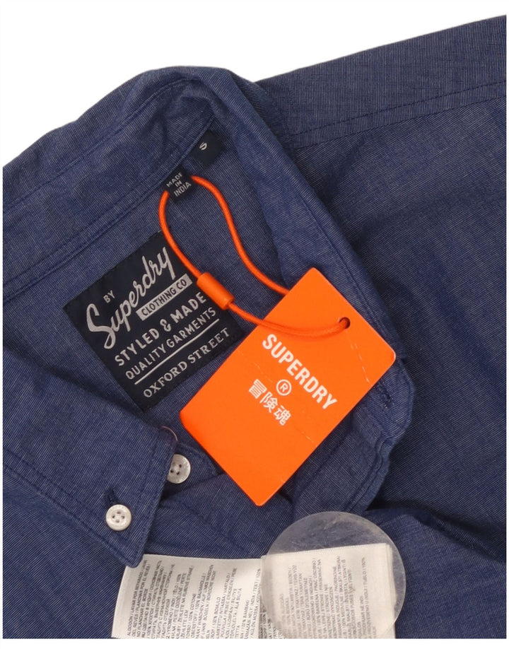 Camicia a maniche corte da uomo Superdry Small in cotone blu