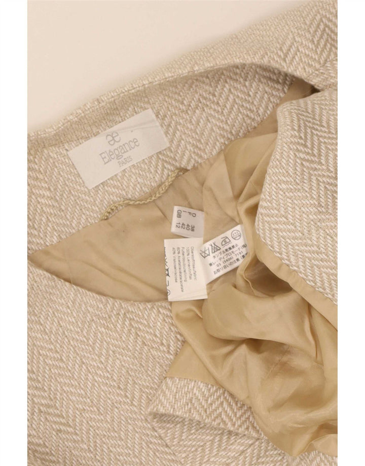 Cappotto da donna Elegance UK 12 Lino a spina di pesce beige medio
