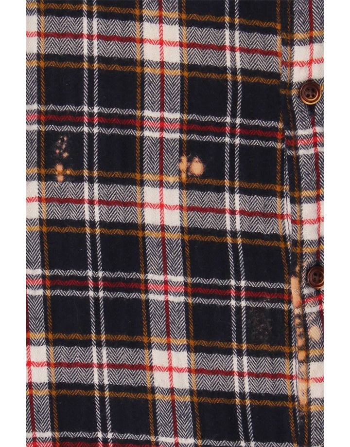 Camicia da uomo in flanella vestibilità regolare Superdry XL in cotone a quadri blu navy