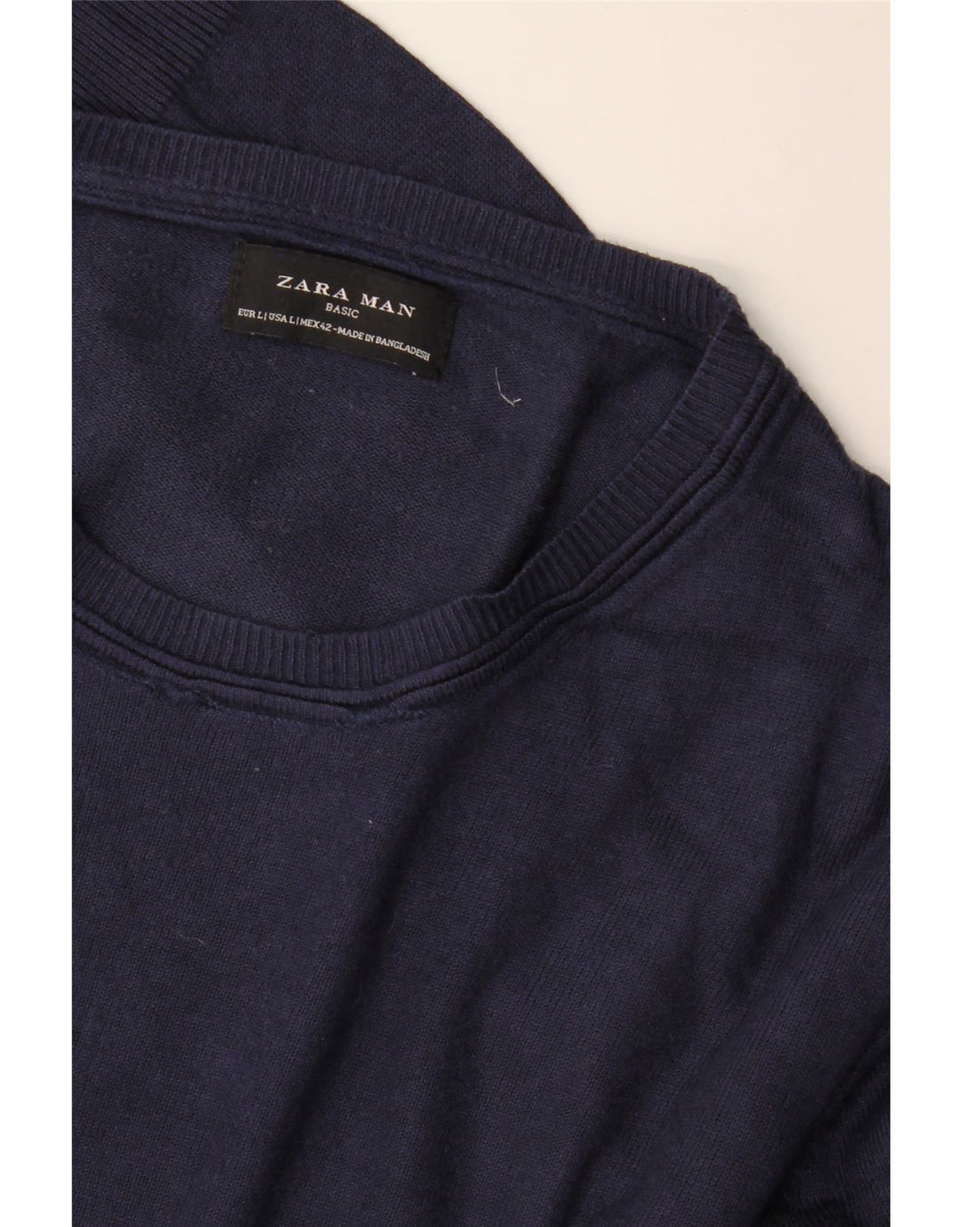 Maglione maglione girocollo da uomo Zara grande blu navy