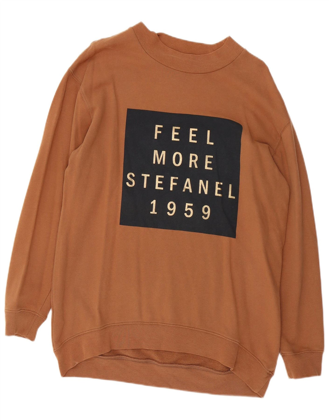 Felpa da donna con grafica ampia Stefanel, maglione, UK 14, marrone medio