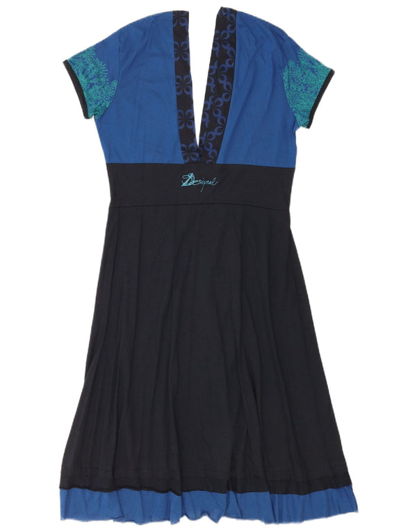 Desigual Abito da donna a linea A con grafica UK 14 Grande floreale nero