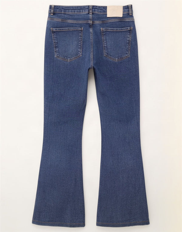 Zara Jeans svasati da donna EU 42 Large W32 L30 Blu Cotone