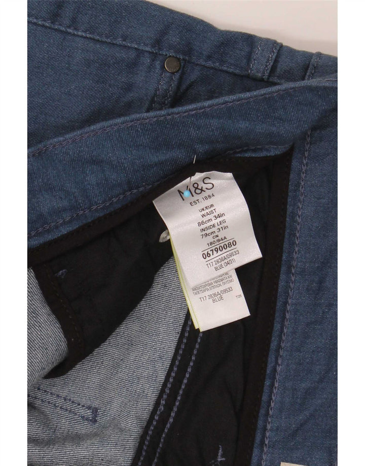 Jeans slim da uomo Marks & Spencer W34 L31 cotone blu