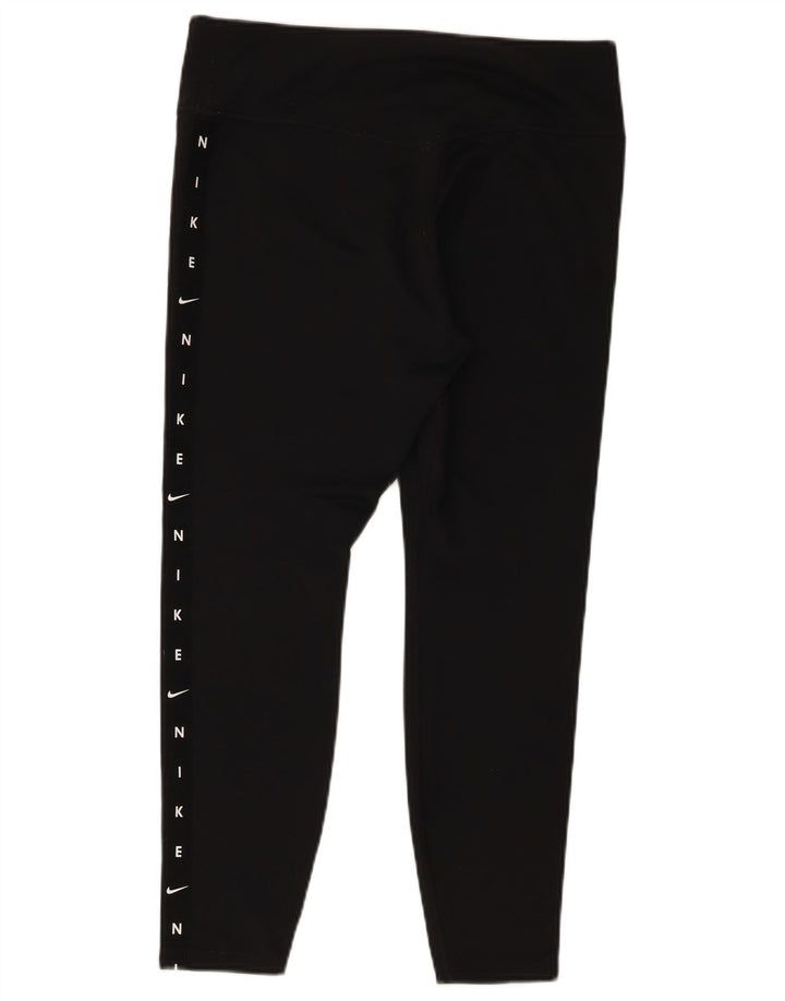 Leggings grafici Nike Dri Fit da donna UK 14 grande poliestere nero