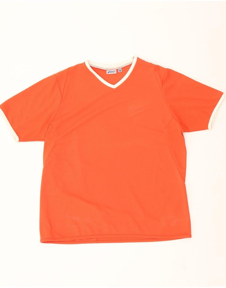 ASICS Womens T-Shirt Top UK 14 Medium Red Polyester Vintage Asics and Second-Hand Asics from Messina Hembry 