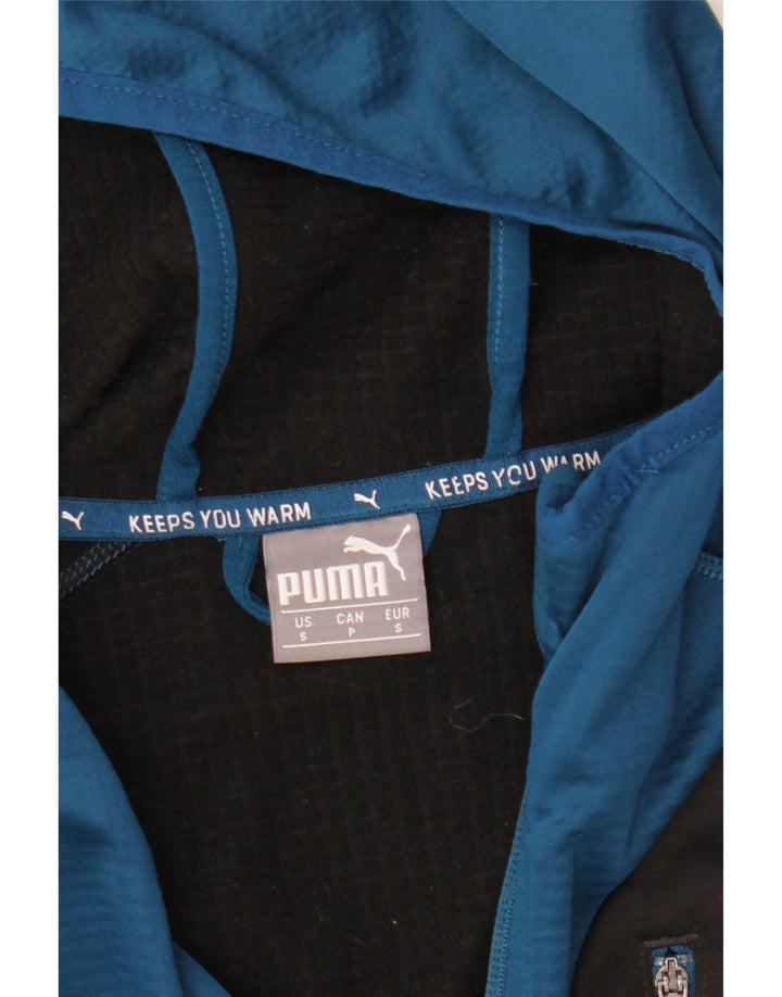 Felpa con cappuccio e zip da uomo Puma Small Blue Colourblock