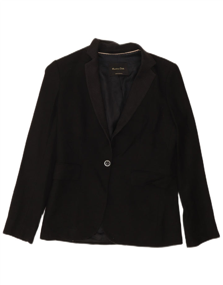 MASSIMO DUTTI Giacca blazer da donna a 1 bottone EU 36 XS Lana nera