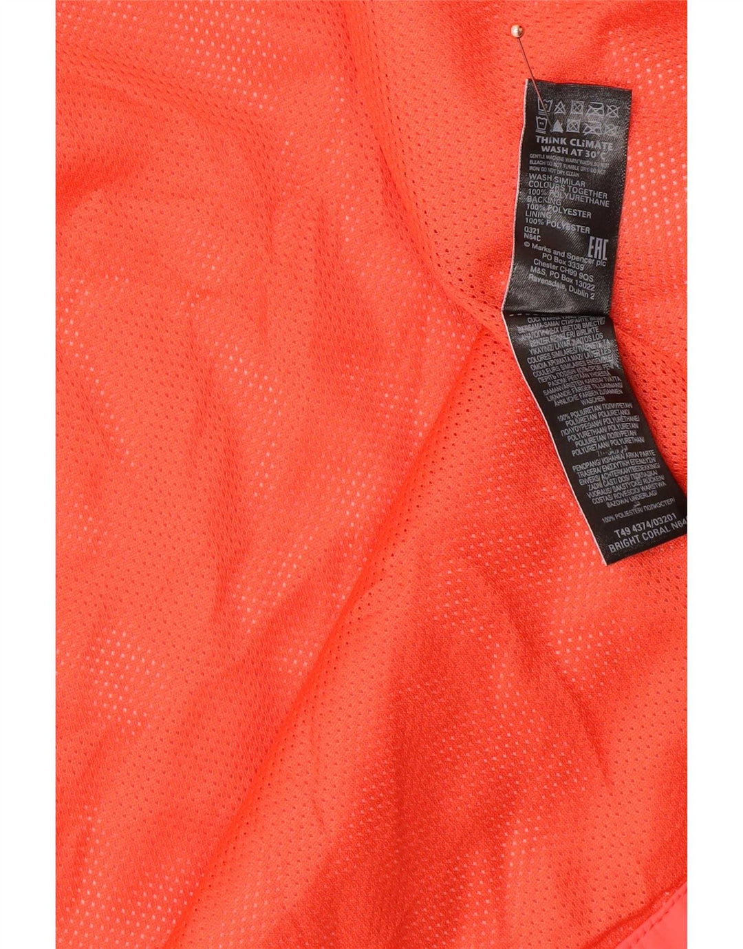 Giacca antipioggia oversize con cappuccio da donna Marks & Spencer UK 8 piccola arancione