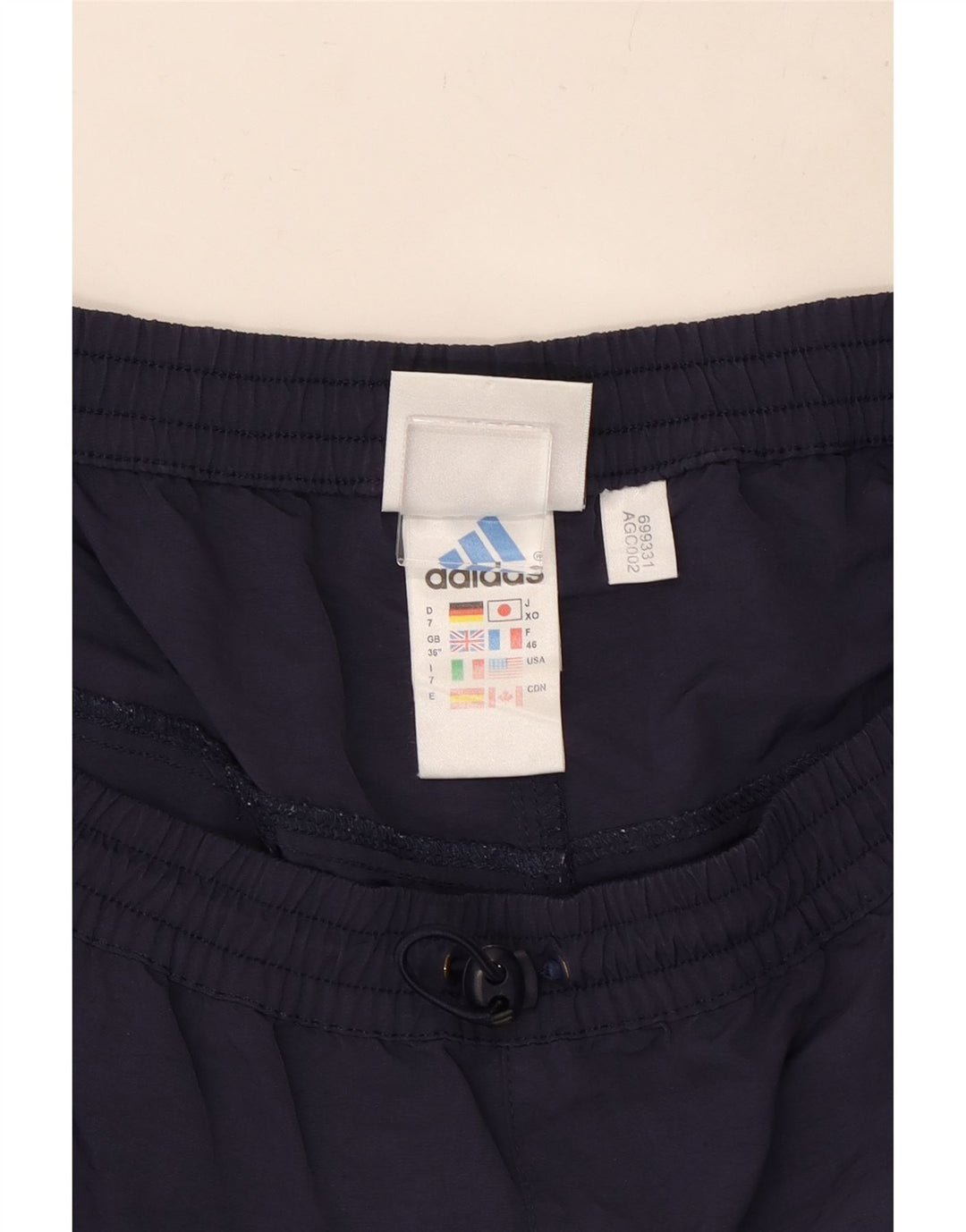 Pantaloncini sportivi da uomo ADIDAS grandi in poliestere blu navy