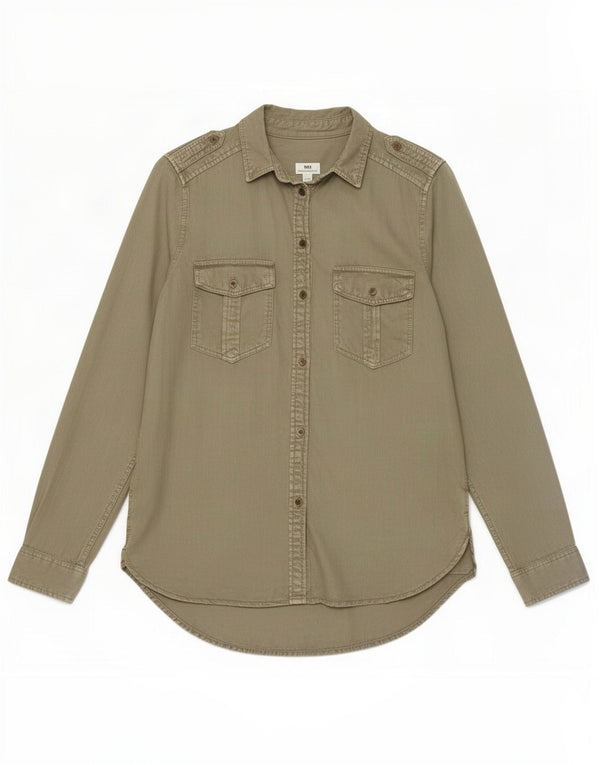 American Eagle Camicia militare da donna stile boyfriend UK 14 Medium Khaki