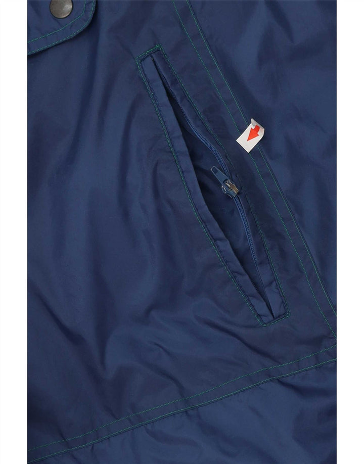 Giacca antipioggia da uomo vestibilità ampia Marcel Clair UK 42 XL Blu navy color block