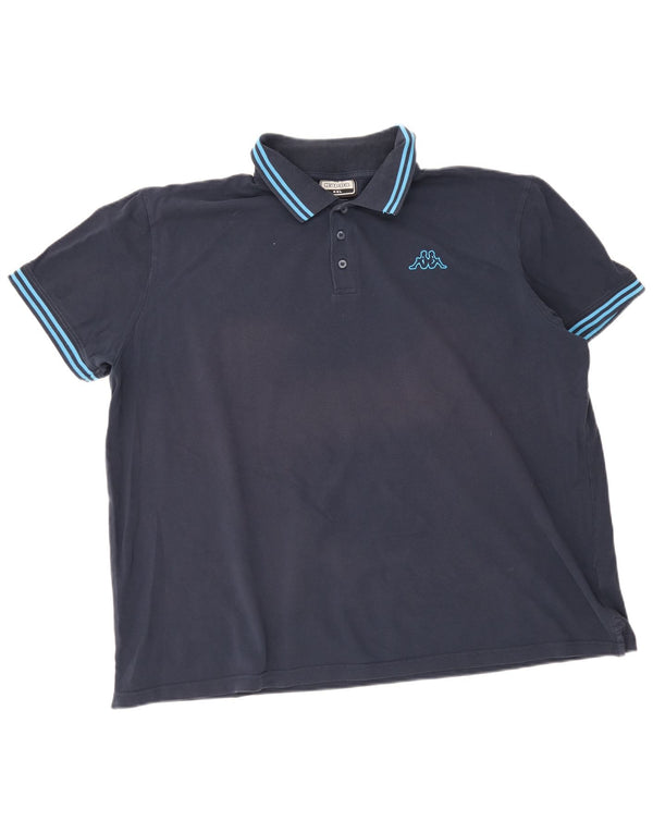 Polo Kappa Uomo 4XL Cotone a Righe Blu Navy