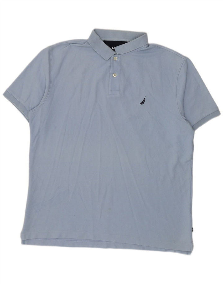 Polo da uomo Nautica grande in cotone blu