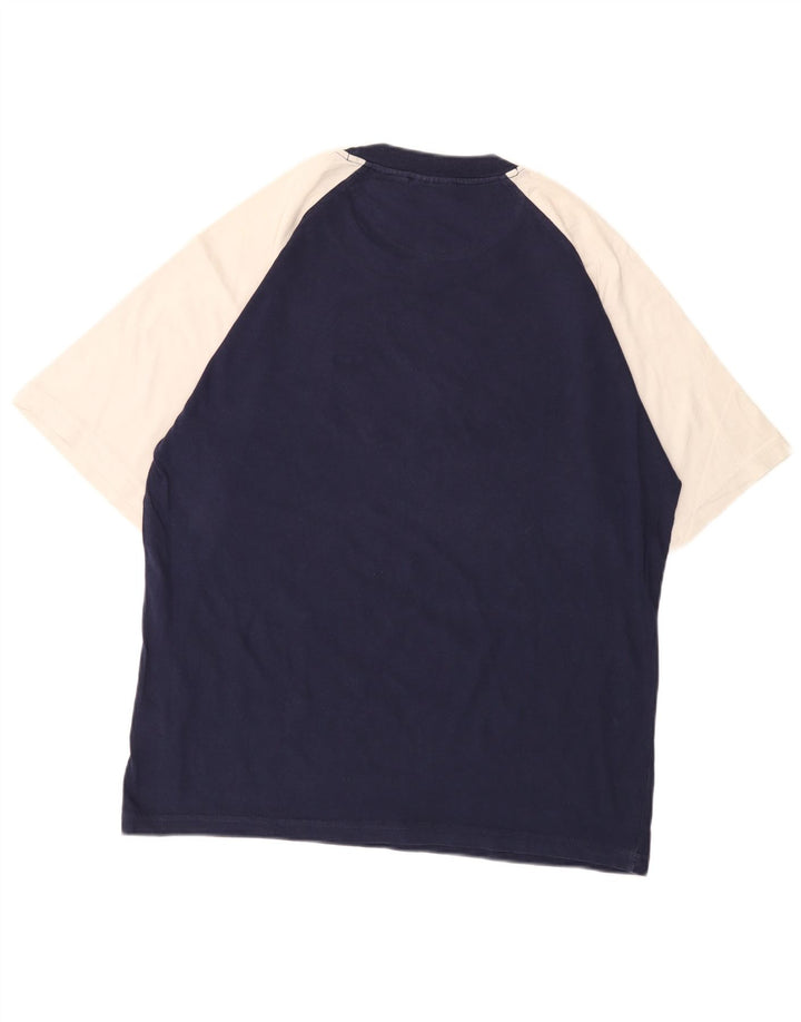 T-shirt grafica da uomo Fila Top Large in cotone color block blu navy