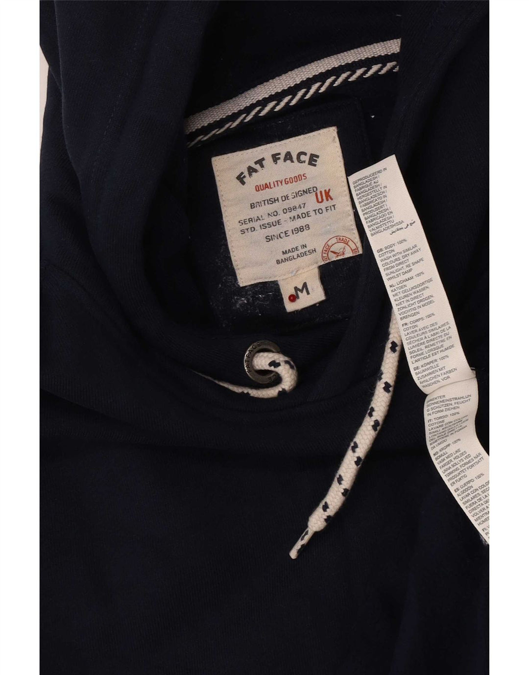 Felpa con cappuccio da uomo Fat Face, cotone medio blu navy