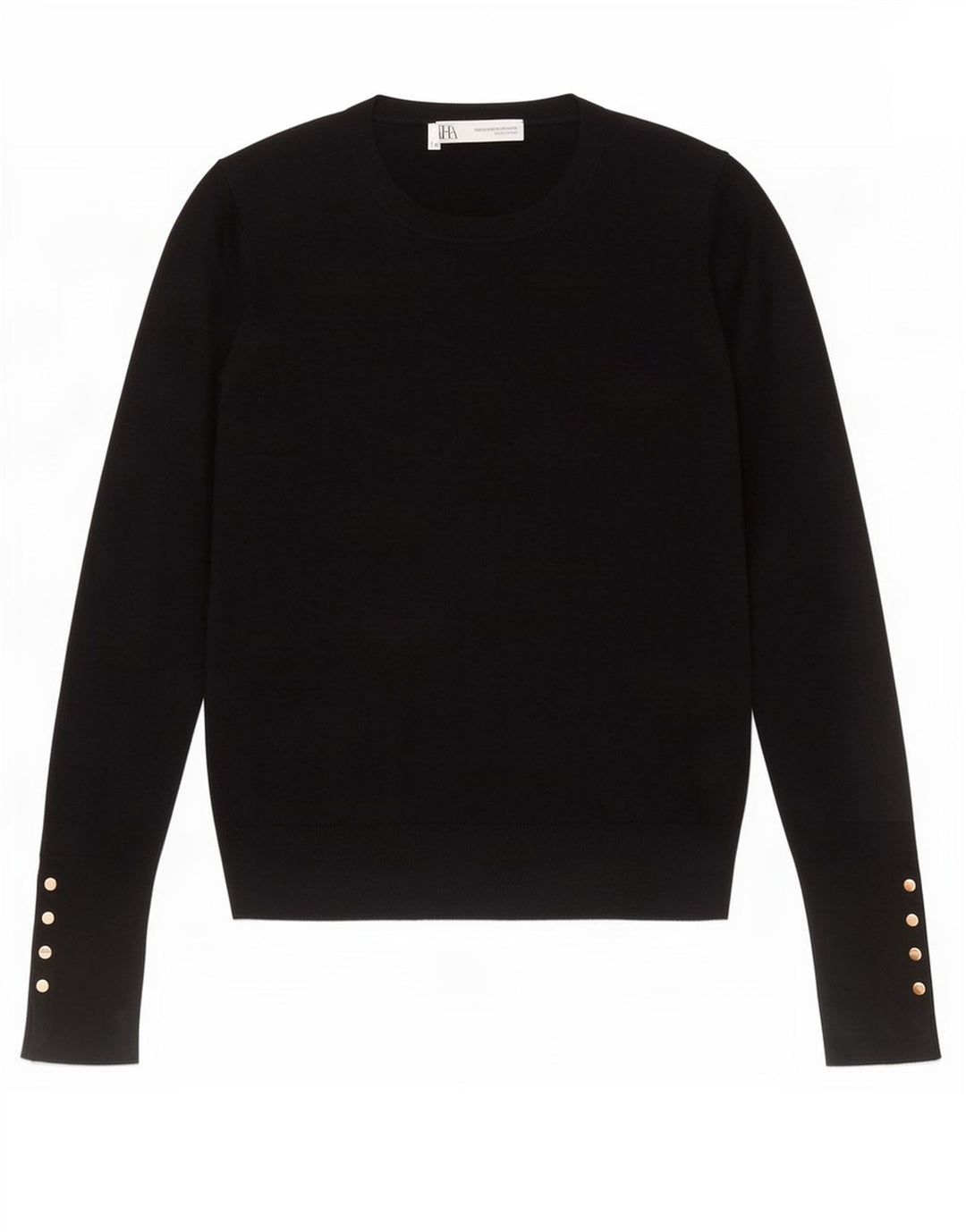 Maglione maglione girocollo da donna Zara UK 12 medio nero