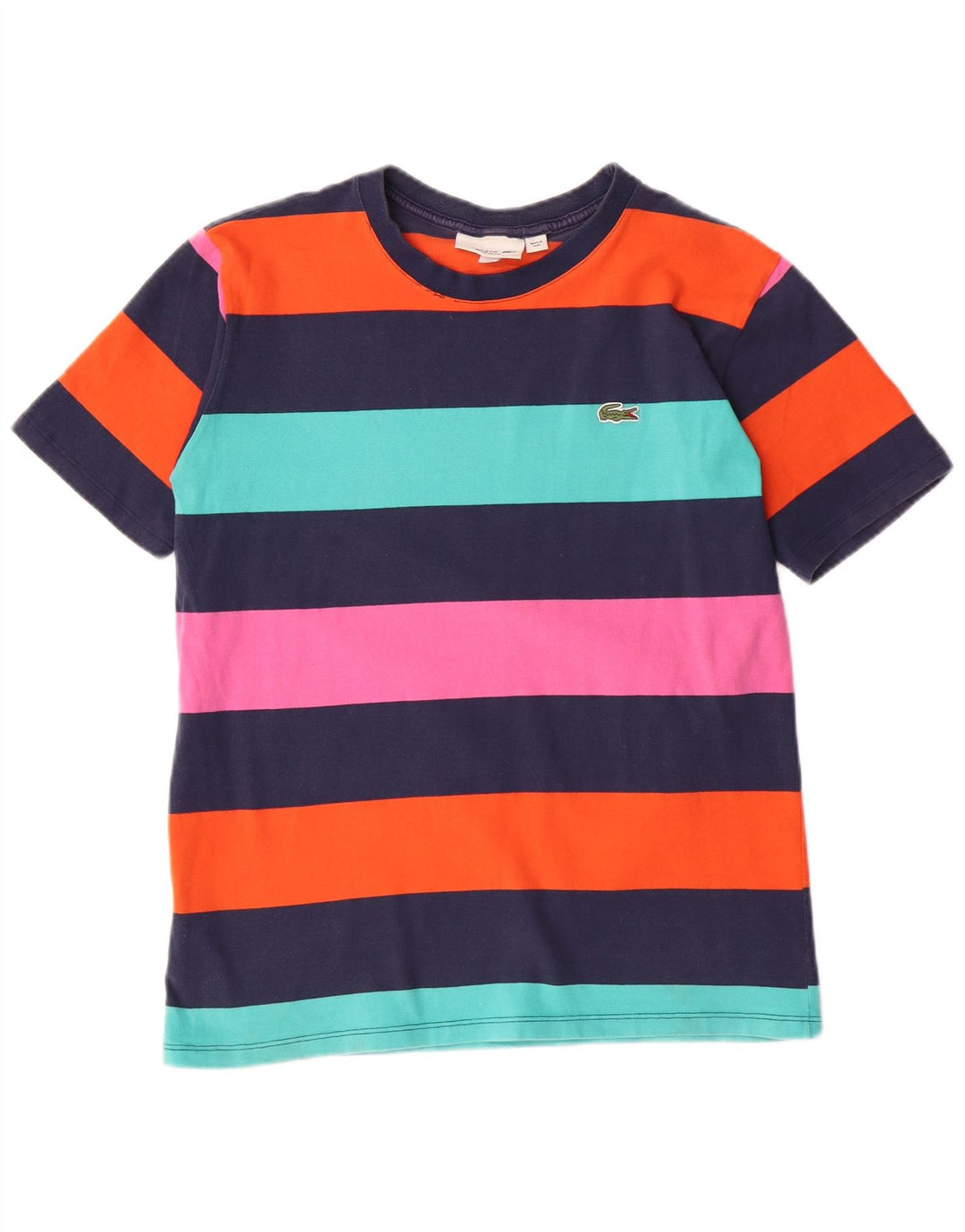 T-shirt grafica da donna Lacoste Top UK 14 medio a righe multicolore