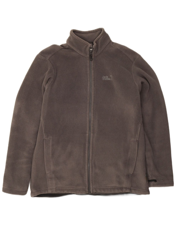 Giacca in pile foderata da uomo Jack Wolfskin UK 44/46 XL poliestere grigio