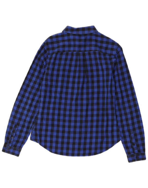 Camicia di flanella a maniche lunghe da donna Jack Wills UK 8 piccoli quadri blu