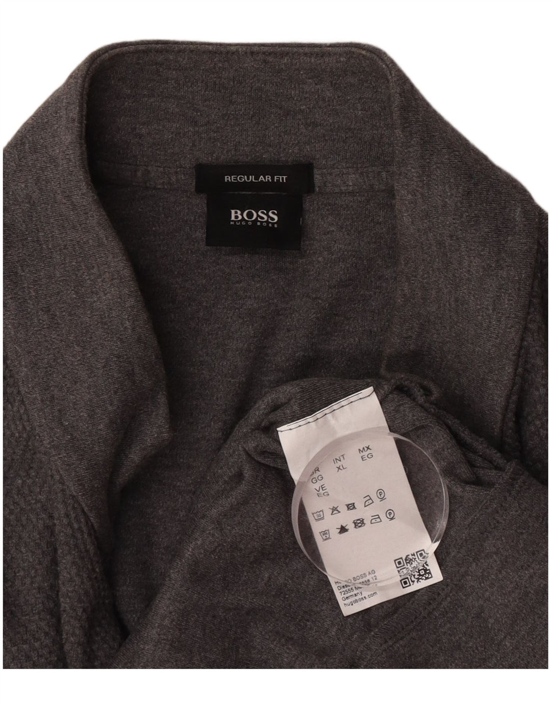 Maglione cardigan da uomo con vestibilità regolare Hugo Boss XL in cotone grigio