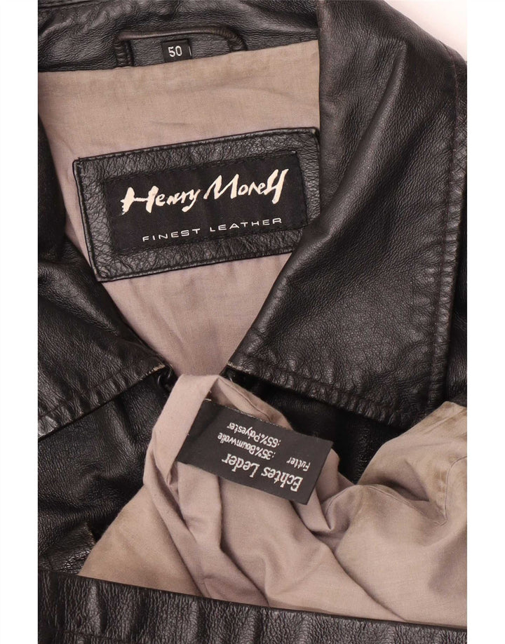 Giacca in pelle da uomo Henry Morell IT 50 grande nera
