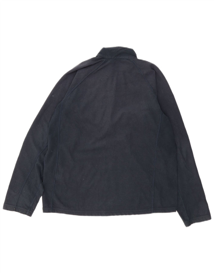 BERGHAUS Maglione in pile da uomo con zip e collo, grande, in poliestere blu navy