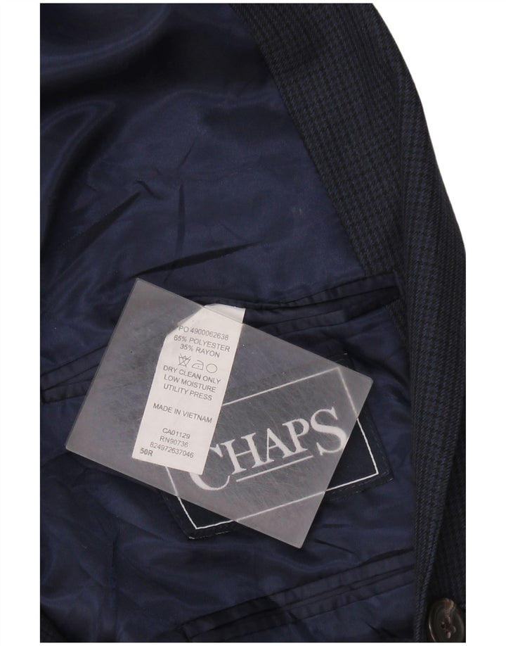 Giacca blazer da uomo Chaps EU 50 grande poliestere pied de poule blu navy